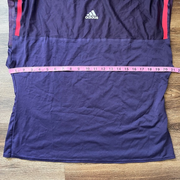 Adidas Womens Escouade Tennis Tee purple mesh contrast XL 21x23 - Picture 4 of 5